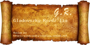 Gladovszky Rozália névjegykártya
